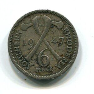 1947 Southern Rhodesia 6p Coin (b661-7)